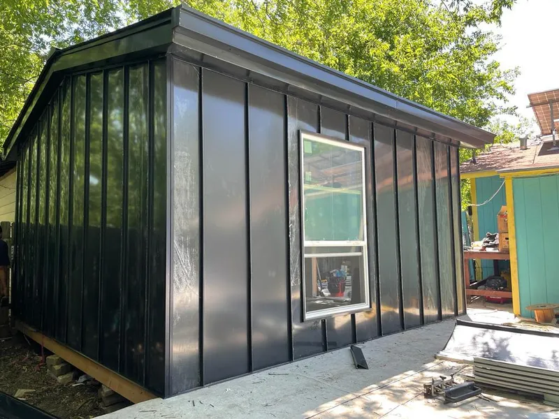 Black standing seam metal wall panels for Metal Roof Installation in Taylorsville